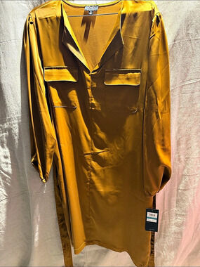 Jones New York Long Sleeve Mini Dress Yellow 16 NWT